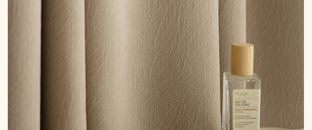 Mihua High Light-Blocking Curtains, Complete Set for Living Room, Thickened Sun Protection, Hooked Velvet Fabric, Cheese Cashmere Color, 1.8m Wide * 2.4m High 2
