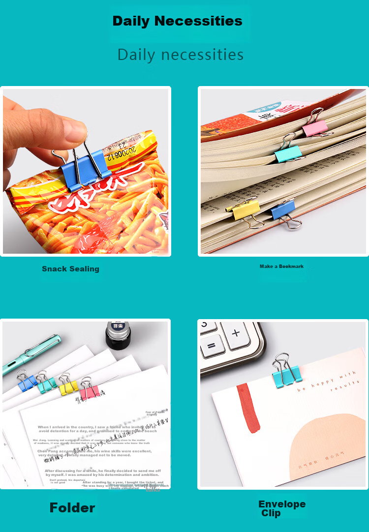 DL DINGLI Long Tail Clip, Colorful Ticket Clip, Metal File Folder, Student Book Clip, Exam Paper Clip, Office Supplies, Stationery, Office Ticket Clip, Binder Clip, 4#25mm, 48 Pieces, DL6064 4