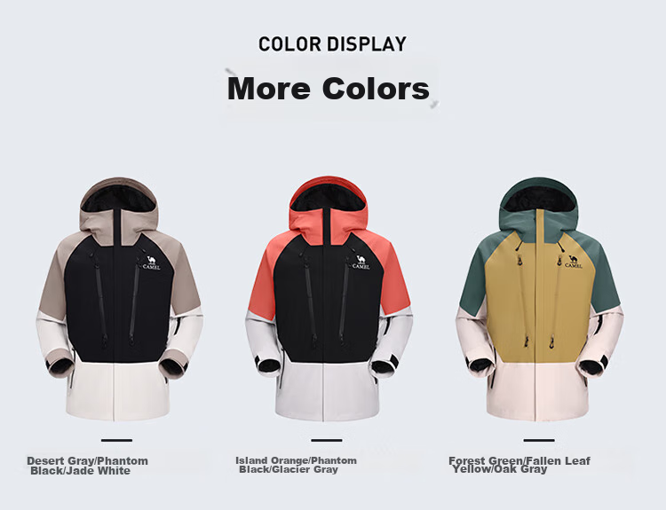 CAMEL [Wang Junkai's Choice] King's Armor Three-In Goose down Jacket for Men And Women, Ski Wear 1732 20