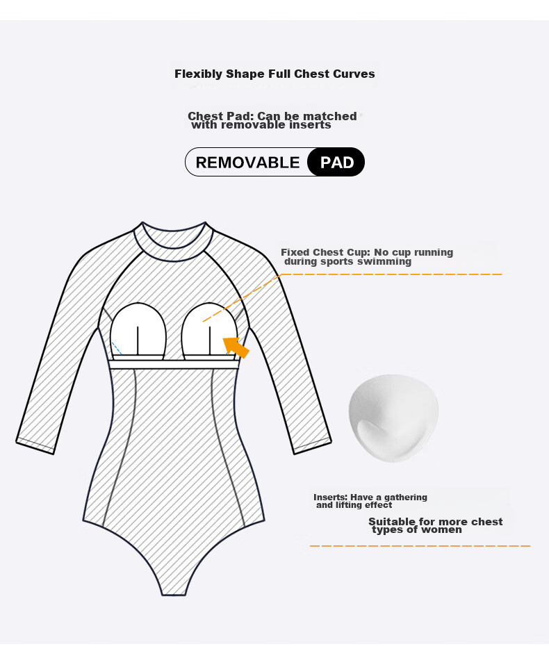 BALNEAIRE Fashion Series One-Piece Swimsuit for Women, Stylish Slimming Long-Sleeve Sun Protection Swimwear for Beach And Hot Springs 61502 XL 8