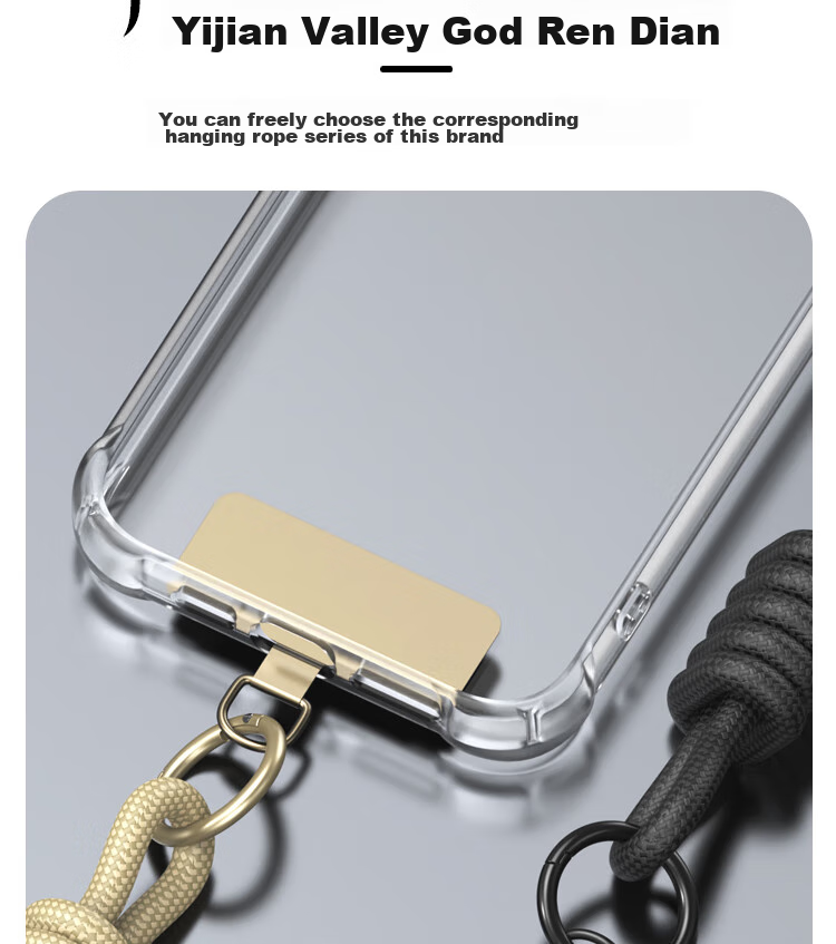 ESCASE Ultra-Thin Metal Clip Phone Case, Universal Phone Holder for Huawei, Apple, Android Phones, Lanyard Strap, Multi-Dopamine Compatible, No Case Interference, MO3Pro Gold Color 9