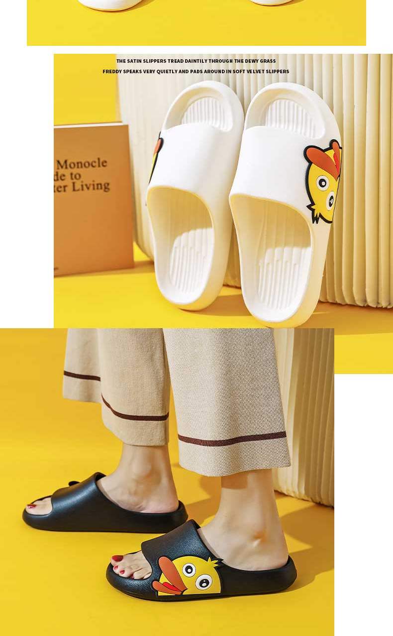 Huameijianbu Cartoon INS Style Squishy Parent-Child Indoor And Outdoor Bathroom Sandals HM3311 Black Size 40-41 9
