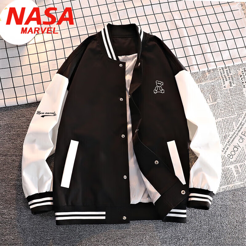NASA MARVEL Official Jacket for Men, Spring And Autumn Outerwear, American Baseball Style, Casual Trendy Fashion, Versatile Couple Outfit