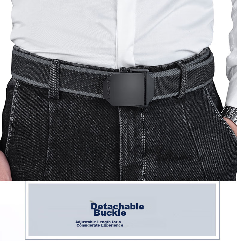 HALFEEL Canvas Belt for Men with Smooth Buckle, Automatic Buckle Casual Trendy Student Extended Outdoor Military Training Trouser Belt Gift 5