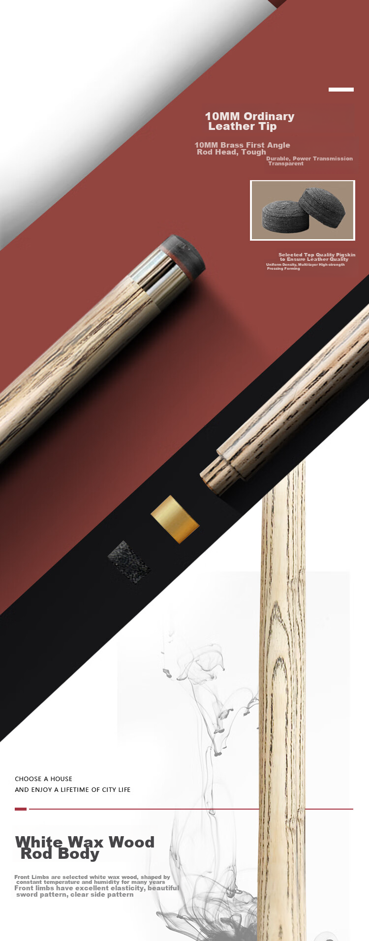 INVUI Pool Cue, Small Tip Cue, Purple Heart Wood, Black Eight Billiard Cue, Detachable Snooker Cue, Z-12 7