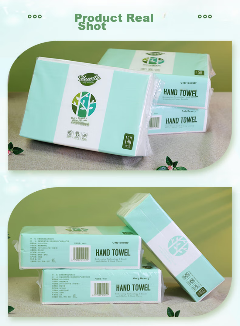 Weiyimei Hand Towels, 1-Ply, 150 Sheets * 10 Packs, Commercial Use, Bathroom Dry Wipes, Thickened Pull-Out Paper Towels, Whole Box VS6211 9