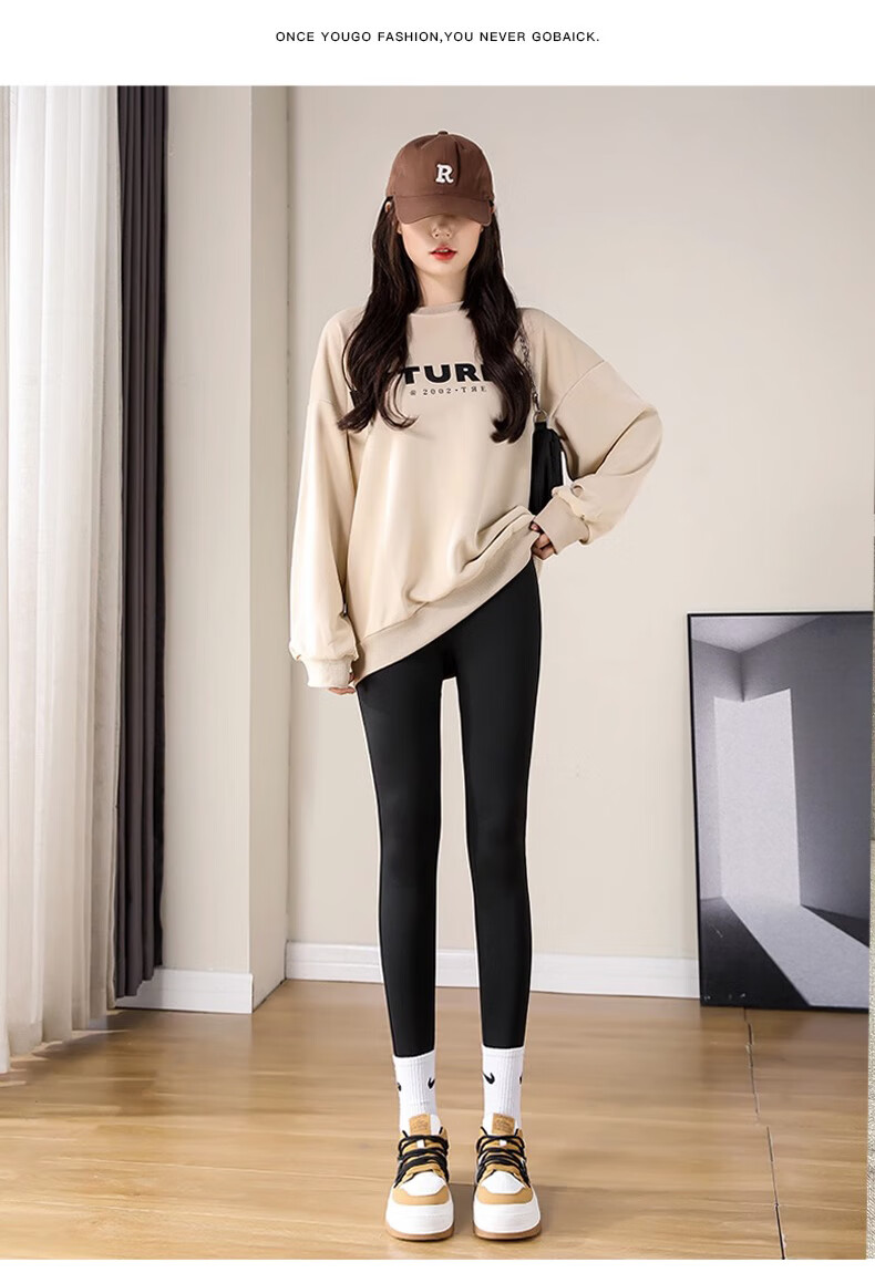 LangSha Leggings for Women, High-Waisted Tummy Control Butt-Lifting Shark Pants, Elastic Slim-Fit Ankle-Length with Three Velcro Straps for Autumn And Winter Outerwear 28