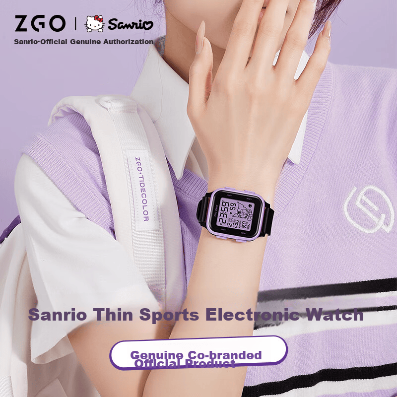 正港（ZGO）三丽鸥 儿童电子手表女孩初中小学生手表6-12岁生日礼物女 878