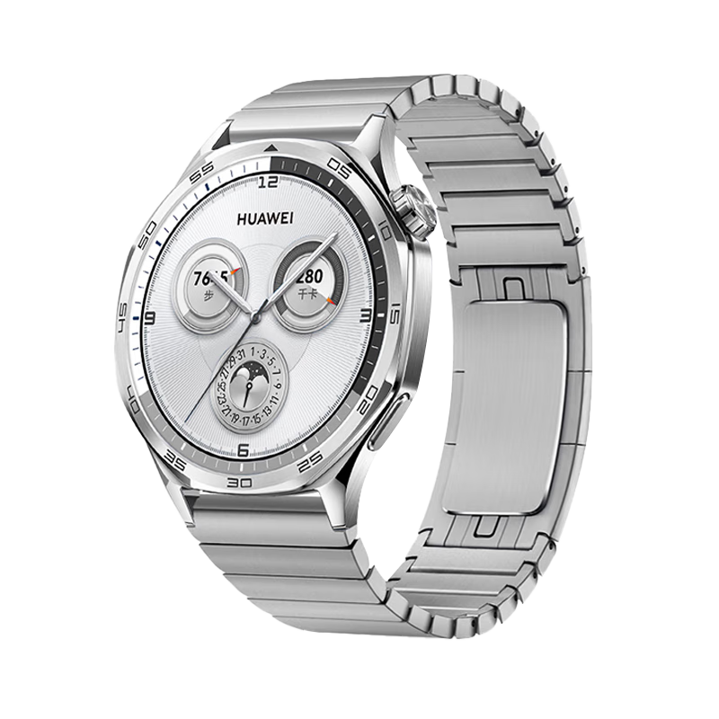 MSSM Compatible Metal Stainless Steel Watch Band for Huawei Watch 5/4/GT6/GT6pro/5/4pro/3/Honor Magic2/GS3, Single Bead 316 Steel Strap - Silver 22MM