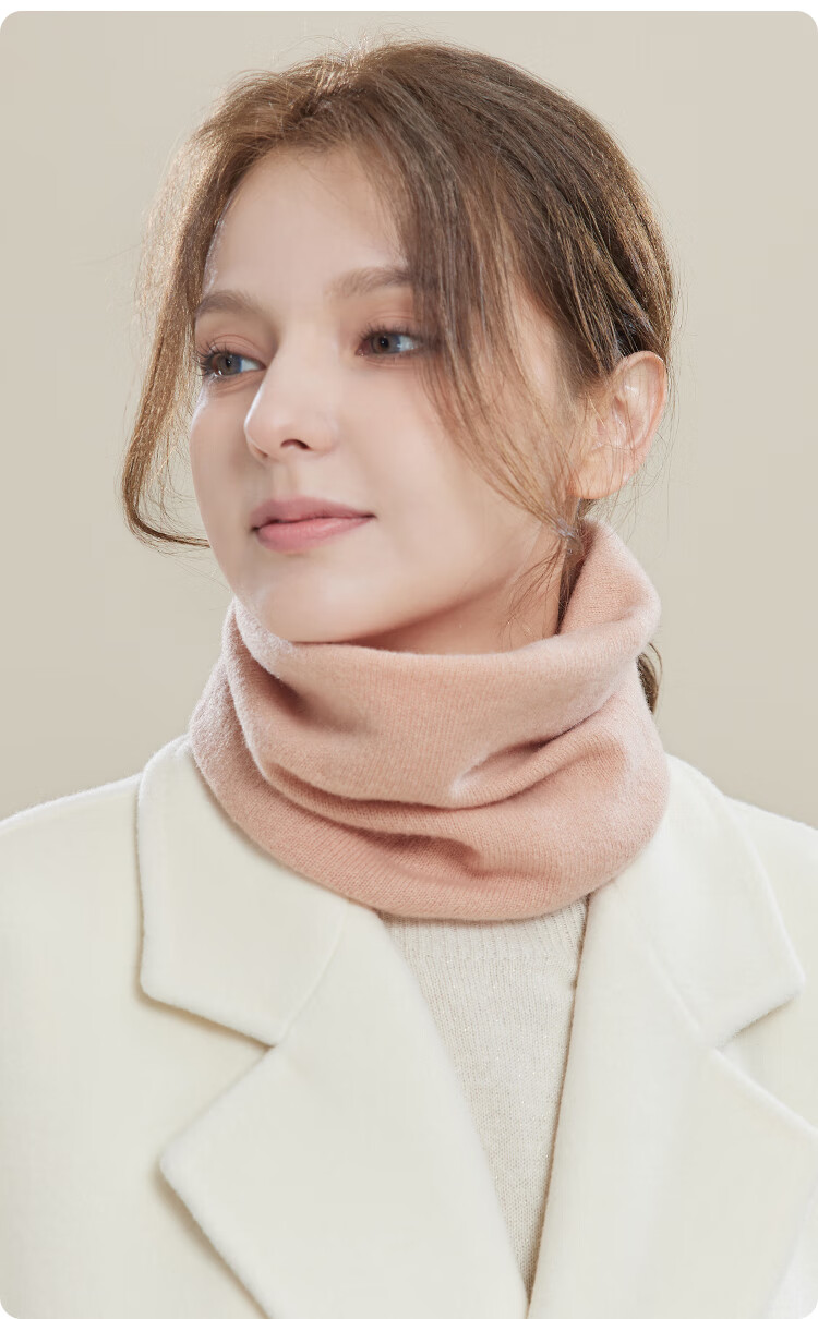 JIUMU Pure Wool Warm Neck Gaiter for Women, Autumn And Winter Thickened Cold-Proof Neck Protector, Women's Neck Warmer, Outdoor Scarf for Winter 16