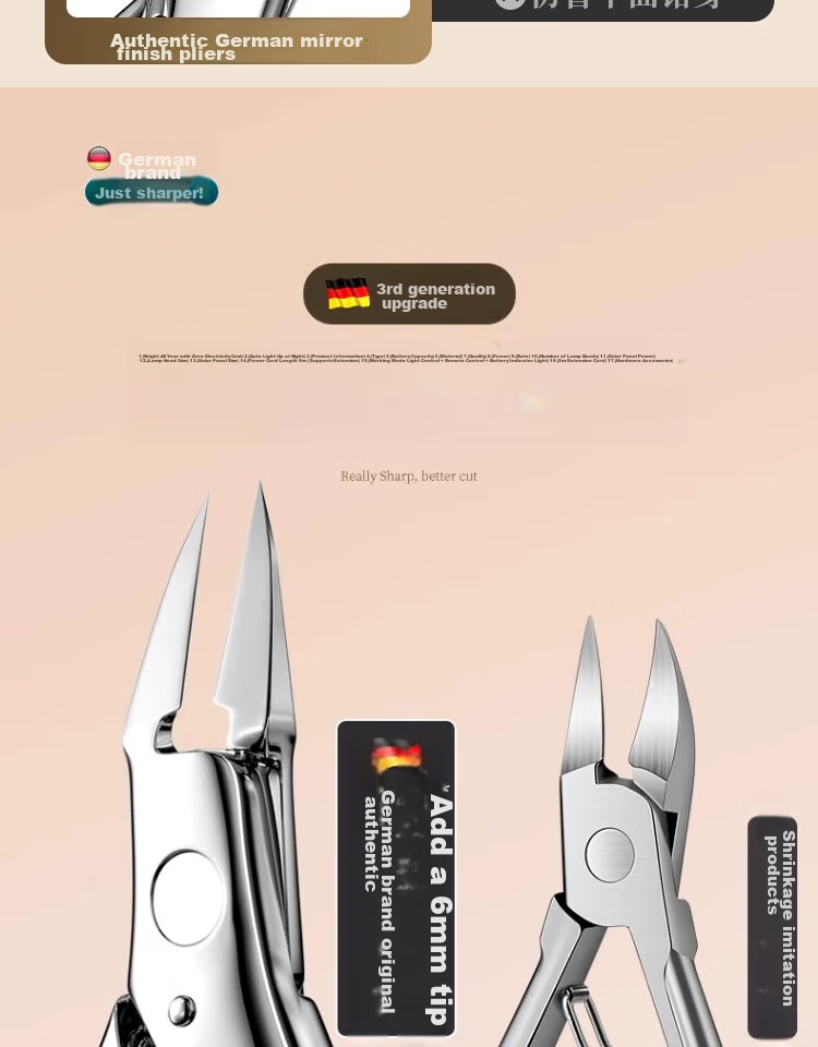 Chuangmugongfang Ingrown Toenail Clipper, Stainless Steel Eagle Beak Pliers, Nail Clippers, Specialized Tools for Foot Care 3
