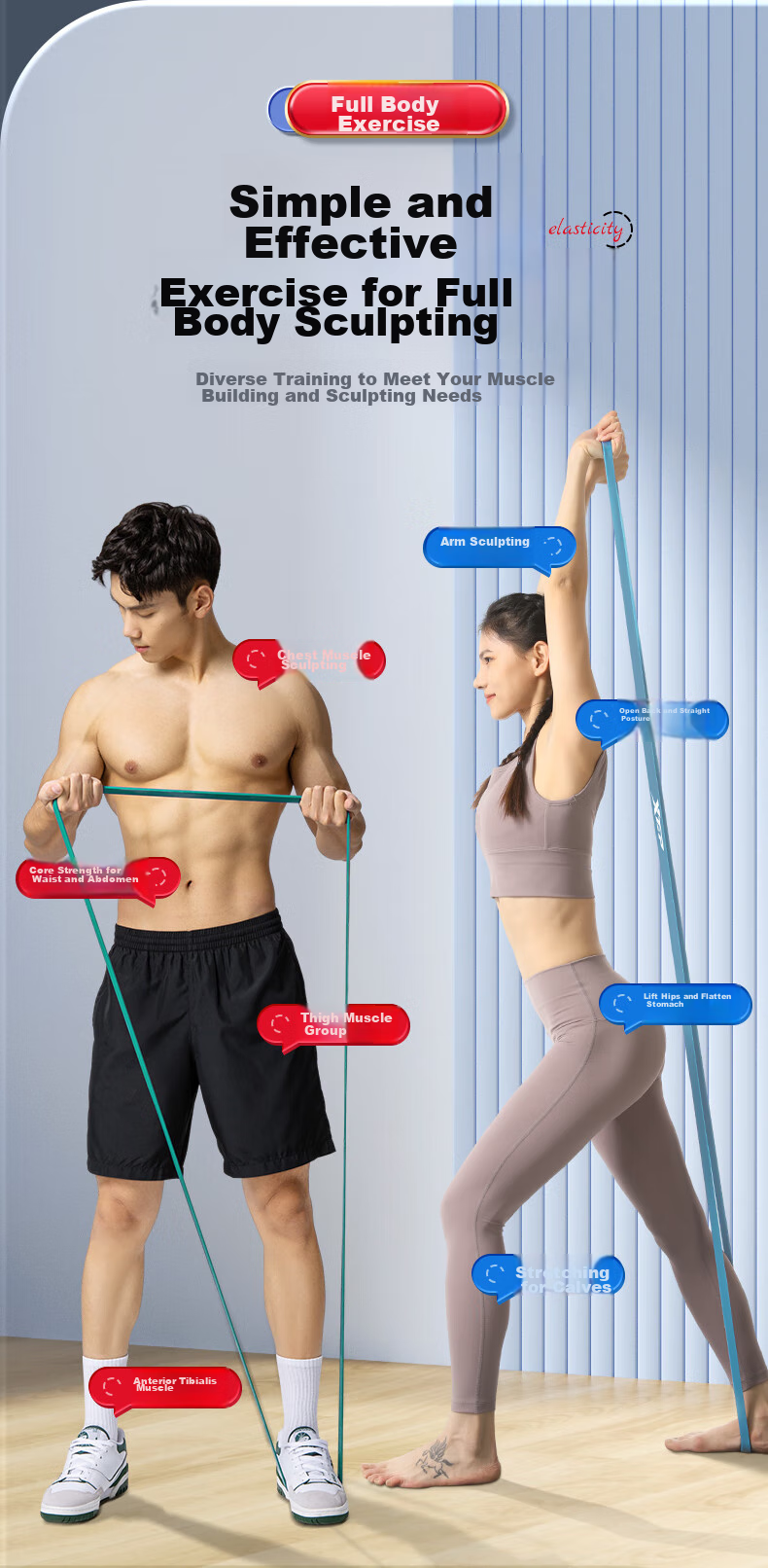 XTEP Elastic Band, Fitness Pull-Up Assistance Band, Elastic Rope, Single Bar Training, Track And Field Resistance Band, Leg Exercise Band, Gree 6