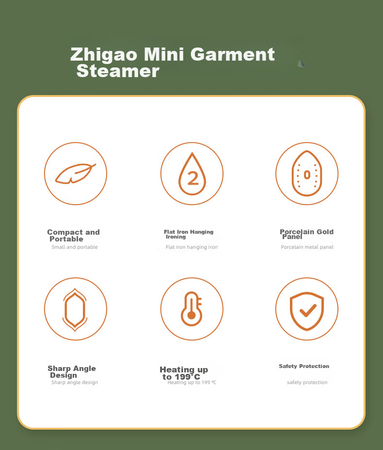 CHIGO Handheld Garment Steamer, Home Use, 20g/min High Steam Electric Iron, Steam Brush, 200ml Large Water Tank, Portable Small Clothes Steamer, Mini Clothes Ironing Machine, ZD188 4