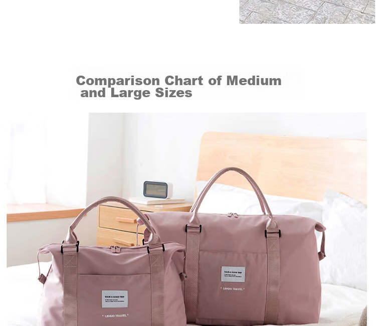 Lehuolvxing Travel Bag for Men, Large Capacity Handheld Luggage, Portable with Handle, Suitable for Short Trips And Carry-On, Simple Storage Bag 17