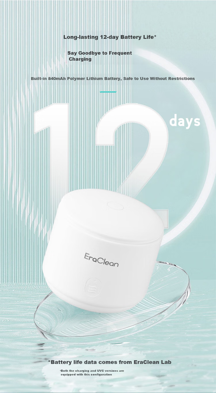 EraClean Ultrasonic Teeth Cleaner Large Capacity Denture and Retainer Cleaner Full Mouth Wash 10