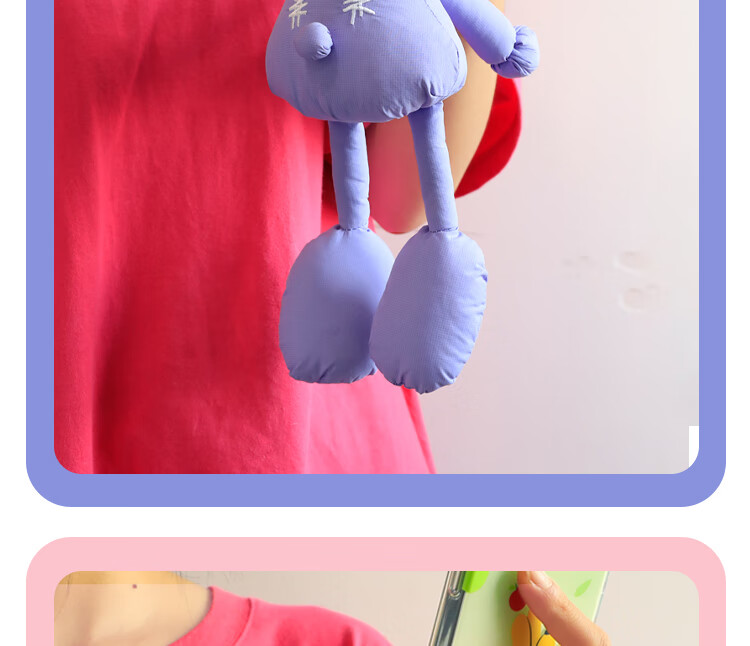 ESCASE Phone Lanyard Strap, Neck Strap, Crossbody Bag, Outdoor Detachable Shoulder Strap, Hiking, Fluffy Cartoon Style Pendant, Anti-Loss, Cute Robot Design, Exquisite White MPS-P15Pro 4