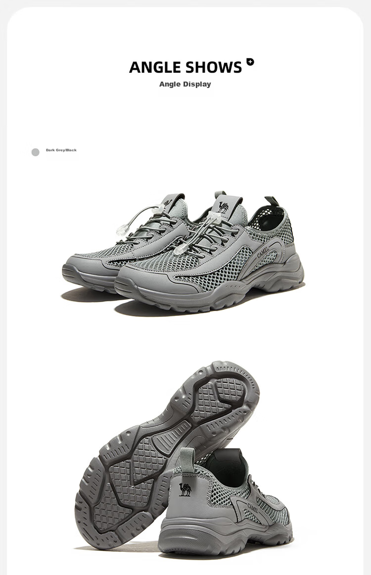 CAMEL Summer Hollow-Out Hiking Shoes for Men And Women, Outdoor Breathable Mountaineering Shoes, Lightweight Casual Crocs-Style Shoes F23M303005 17