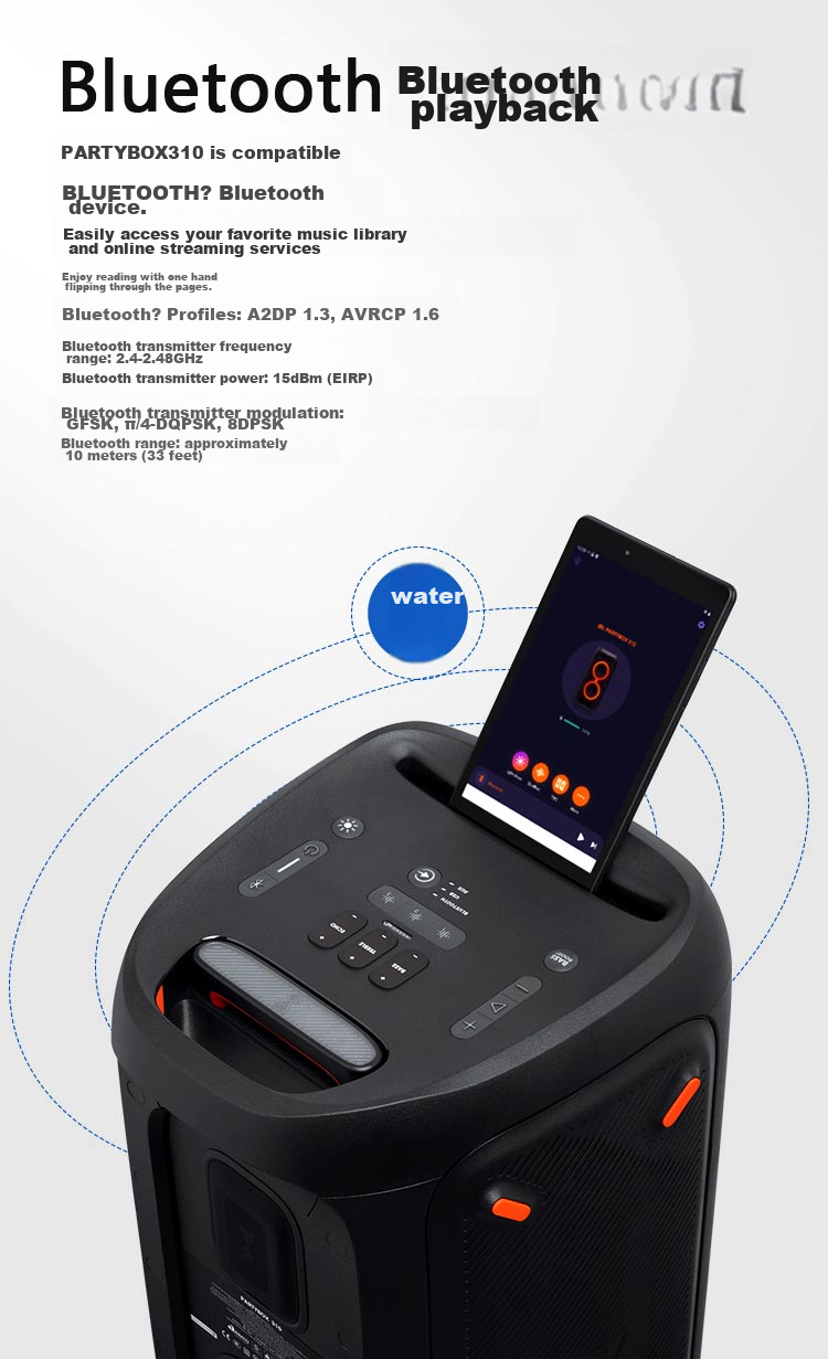 JBL PARTYBOX 320 Speaker, Outdoor Bluetooth Subwoofer, Portable Smart Speaker for Computer, Mobile Karaoke, Square Dancing, And Conference Amplificatio 6