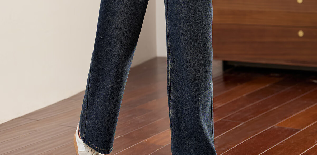 Halo Queen Women's Jeans, Spring And Autumn High-Waisted Pants with Frayed Hem Design, Elegant And Fashionable Slimming Long Trousers, New Product H143N1007 13