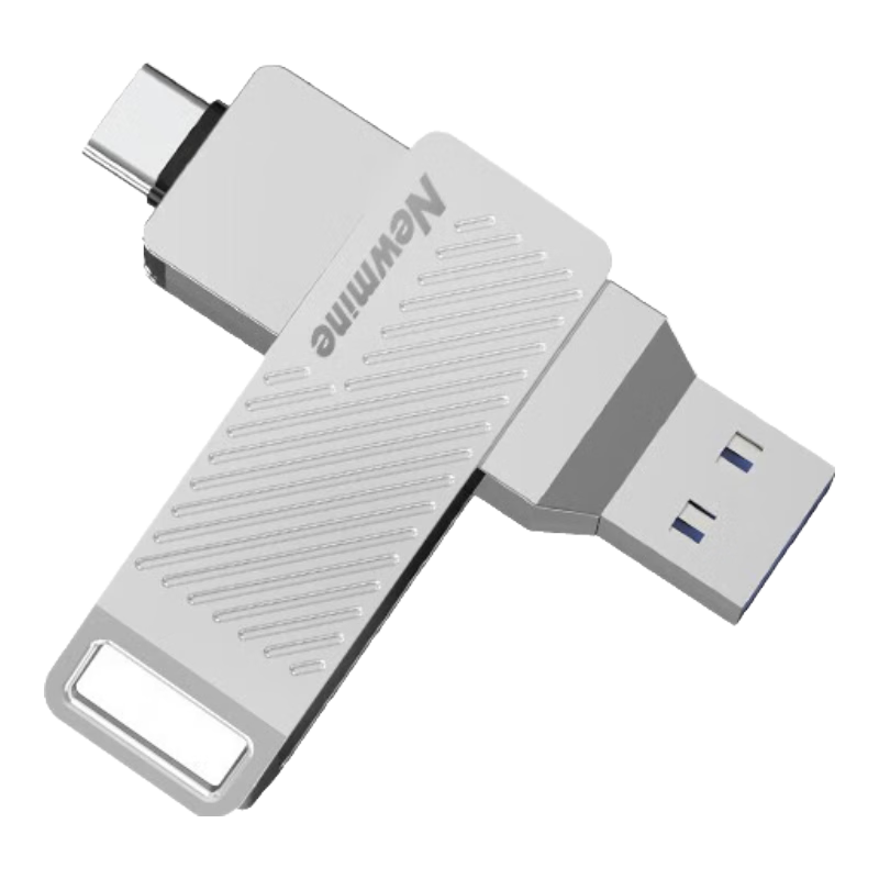 Newmine Newmine USB Flash Drive, 32GB, TYPE-C High-Speed Dual Interface, Dual-Head 3.1 Large Capacity Thumb Drive, Compatible with Phones And Computers, Android And Apple, Car Connection Adapter, Silver Color