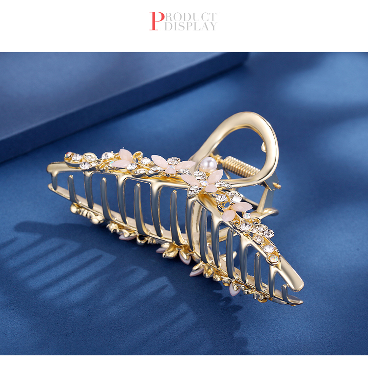 CHIMERA Elegant Hair Claw Clip with Flower And Shark Design, Luxurious Hair Clip for Back of Head, Bun Maker, Mid-Autumn Festival Gift for Wome 6