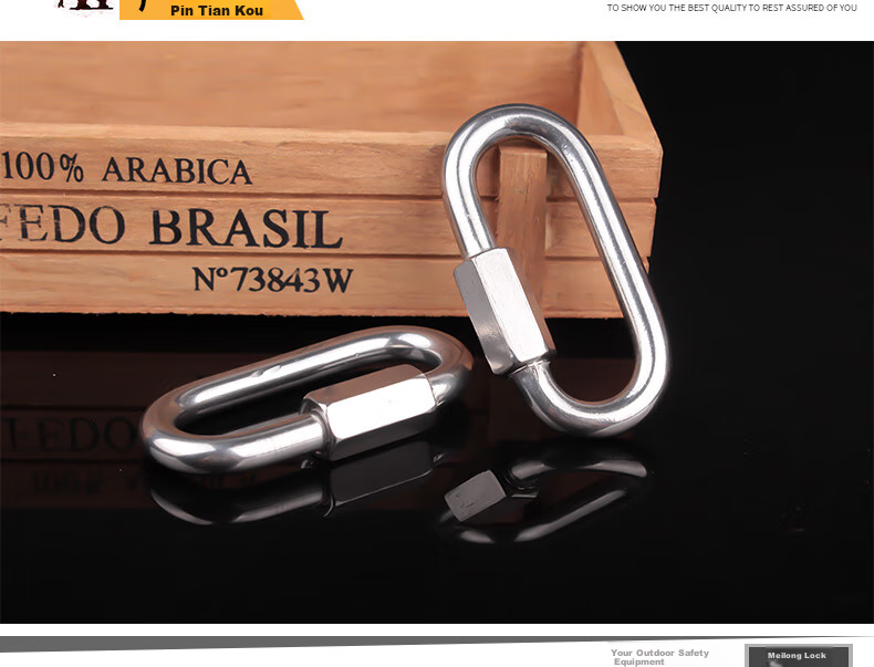 Locroyon 988 Stainless Steel Quick Link Carabiner Nut Lock Climbing Chain Connector Descender Rock Climbing Main Lock 11