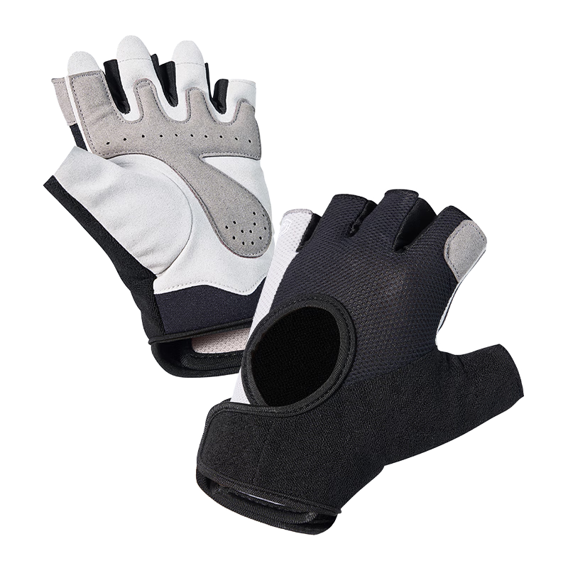 JD Original All-Purpose Fitness Gloves for Pull-Ups, Barbell Exercises, Cycling, Weightlifting, Non-Slip Half-Finger Gloves for Men And Women, Black And Gray, Size L