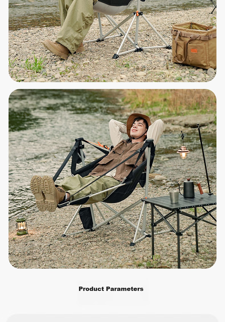 KingCamp Folding Chair, Outdoor Chair, Rocking Chair, Indoor Chair, Cradle Chair, Hanging Chair, Swing Chair, Aluminum Alloy Chair, KC2227, Khaki Color 21