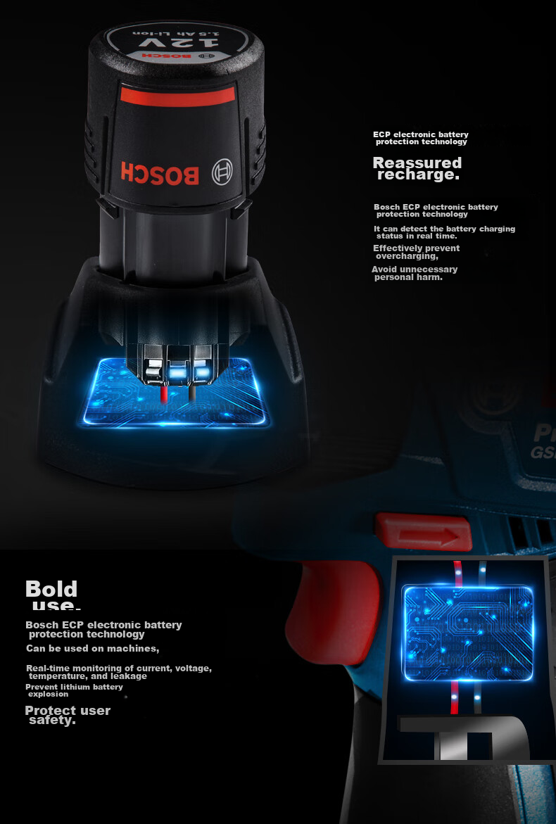 BOSCH Electric Drill, 12V Lithium Battery, Household Hand Drill, Wall Drilling, Screw Driving, GSB120 Single Battery, 84 Accessories, Manual Tools 9