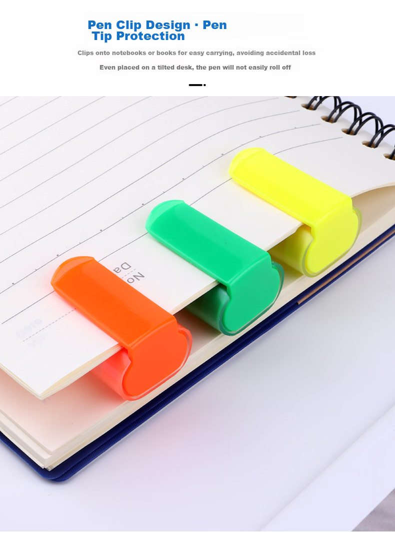 BAOKE [Best-Selling Product], 3MP460, 3-Color Highlighters, Marking Pens, Water-Based Markers, Random Colors, 1 Card/3 Pens 6