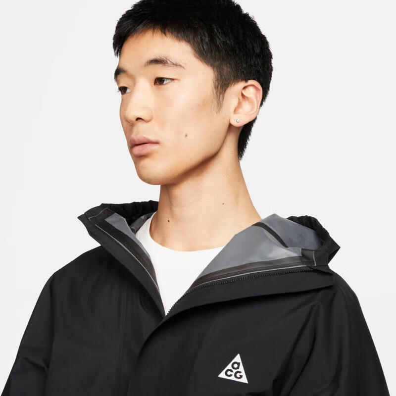 NIKE ACG Men's Hooded Jacket, Windproof And Water-Resistant, Outdoor Sports Windbreaker DV9416-010 Black L 3
