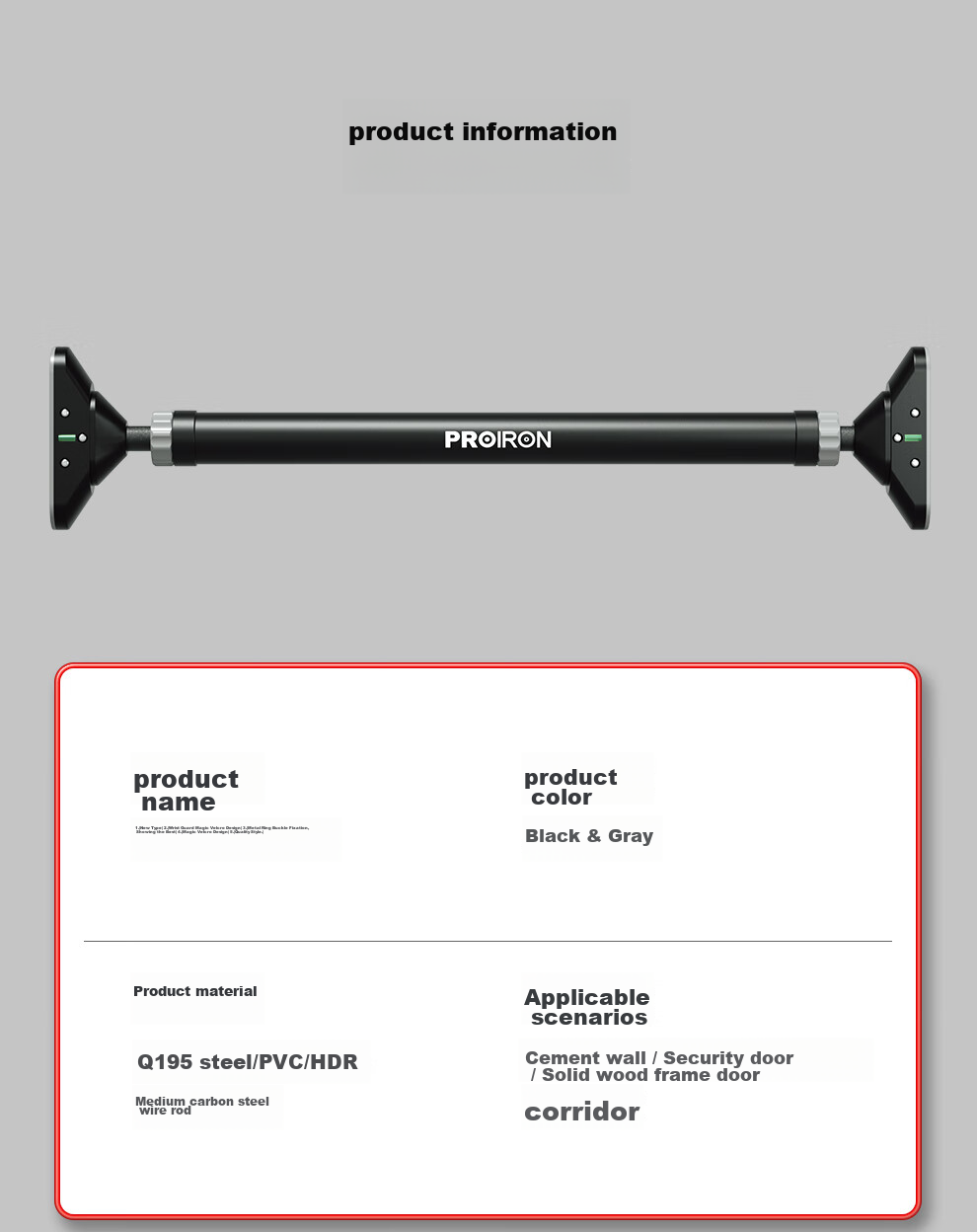 PROIRON Puli'ai Indoor Pull-Up Bar, No Drilling Required, Door-Mounted Fitness Equipment, 115-140cm 22