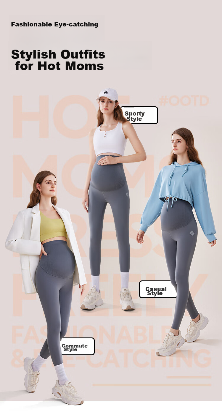 JOYNCLEON Maternity Pants Spring And Summer Bosie Shark Pants for Outer Wear, Base Layer Yoga Belly Support Pants Rock Gray XXL Jyk164020 16