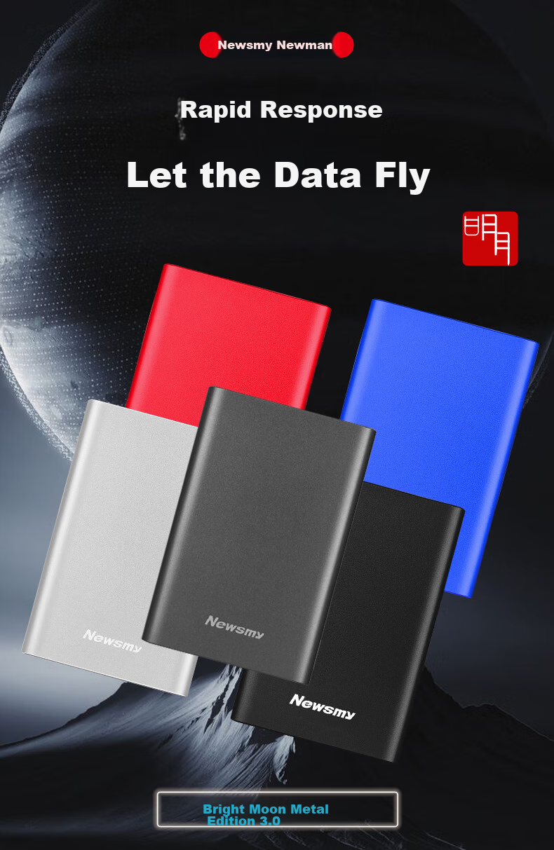 Newsmy 1TB Portable Hard Drive Mechanical, Metal Mingyue Series, USB3.0, 2.5-Inch, Sapphire Blue, Stable And Durable, High-Speed Transfer, Data Backup 1