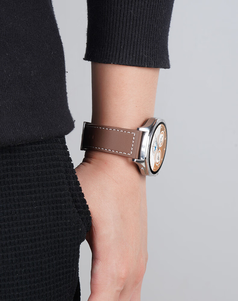Watchbond Leather Strap Compatible with Huawei Watch GT6/GT5/GT4/Watch5 Women's Models, Official Style for GT5 Pro, Smart GT5 Sports 18mm Fashionable Women's Watch Band 20