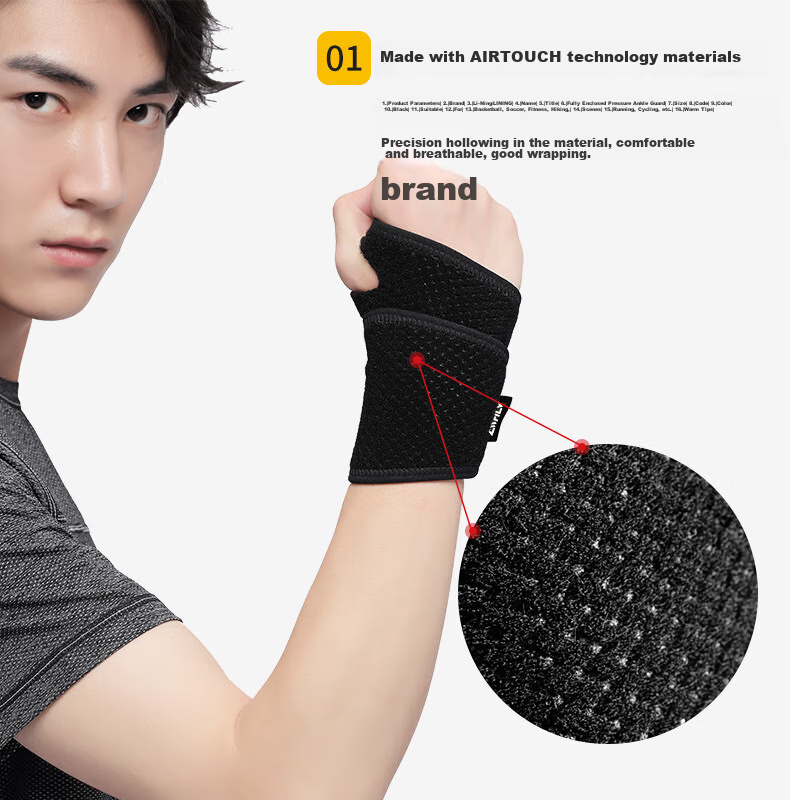 D&M Fitness Gloves, Sports Palm Protection for Men, Wrist Guard for Pull-Ups, Durable for Weightlifting, Non-Slip, Imported, One Pair 6