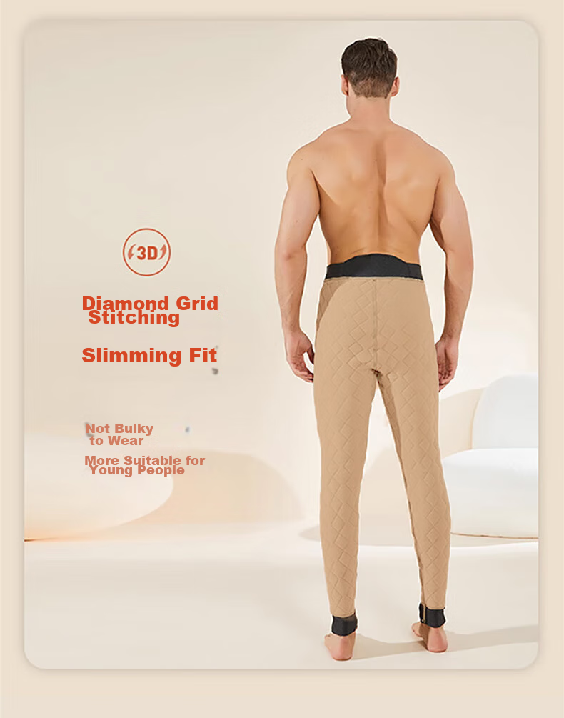 LangSha 100% Wool Thermal Pants for Men [26 Autumn And Winter New Product], Thickened Silk Knee Protection, Extra Thick Cold-Resistant Cotton Pants 14