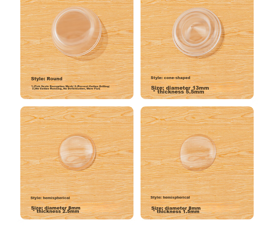 Silicone Anti-Collision Sticker, Transparent Silicone Anti-Collision Particles Door Handle Anti-Collision Pad Anti-Collision Door Gadget Anti-Bump Silicone Protective Strip, Flat Φ12mm*4mm 27