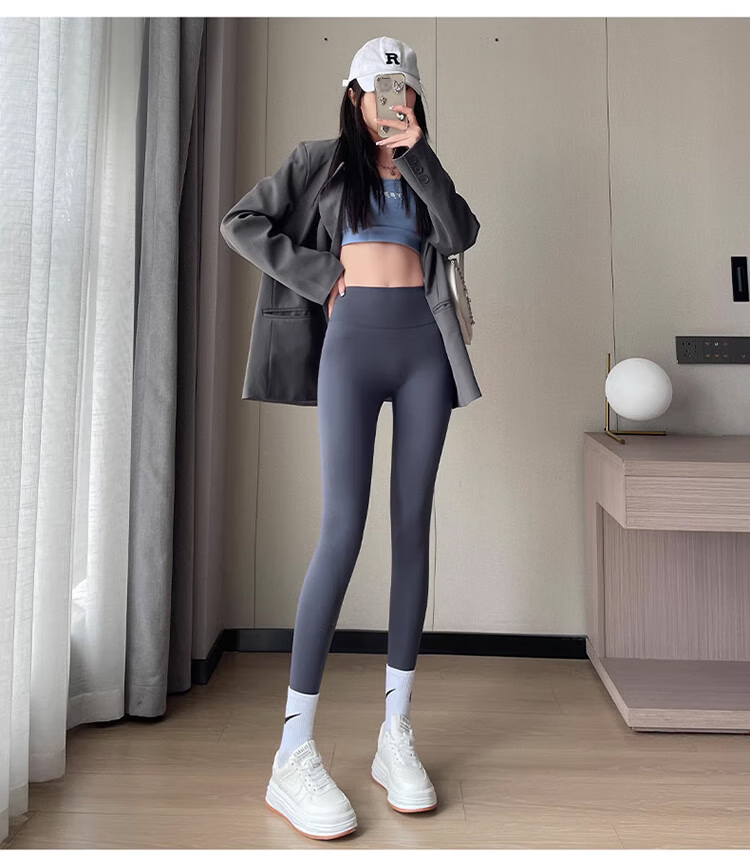 LangSha Shark Leggings for Women, Fleece-Lined, Suitable for Spring And Autumn Wear, High-Waisted, Butt-Lifting, Tight-Fitting, Slimming Yoga Pants 23