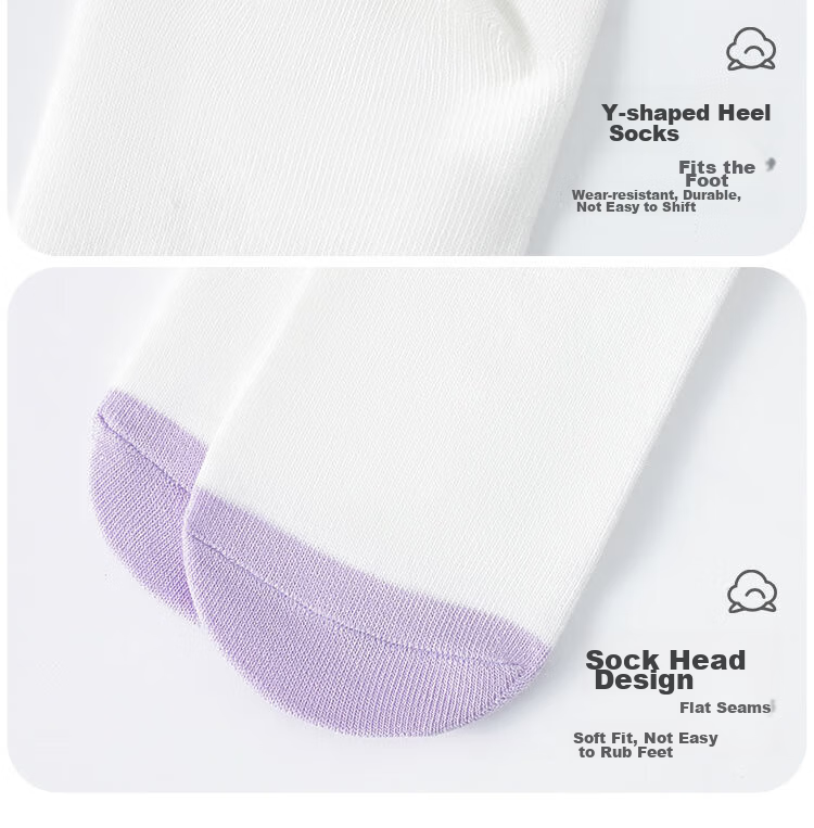 LangSha Children's Socks, Girls' Spring And Autumn Mid-Calf Cotton Socks, Comfortable Breathable Student Socks, Cute Socks for Older Children, Durable Socks 11