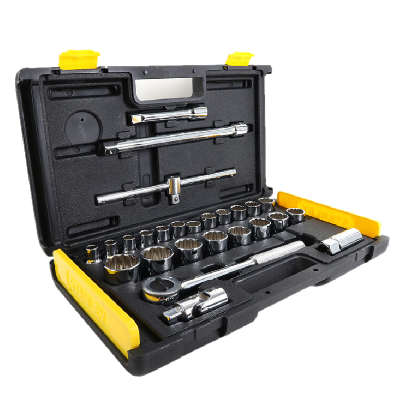 STANLEY 26-Piece 12.5MM 12-Point Imperial Socket Set 1/2" Drive Ratchet Wrench Mechanic Tool Kit 86-478