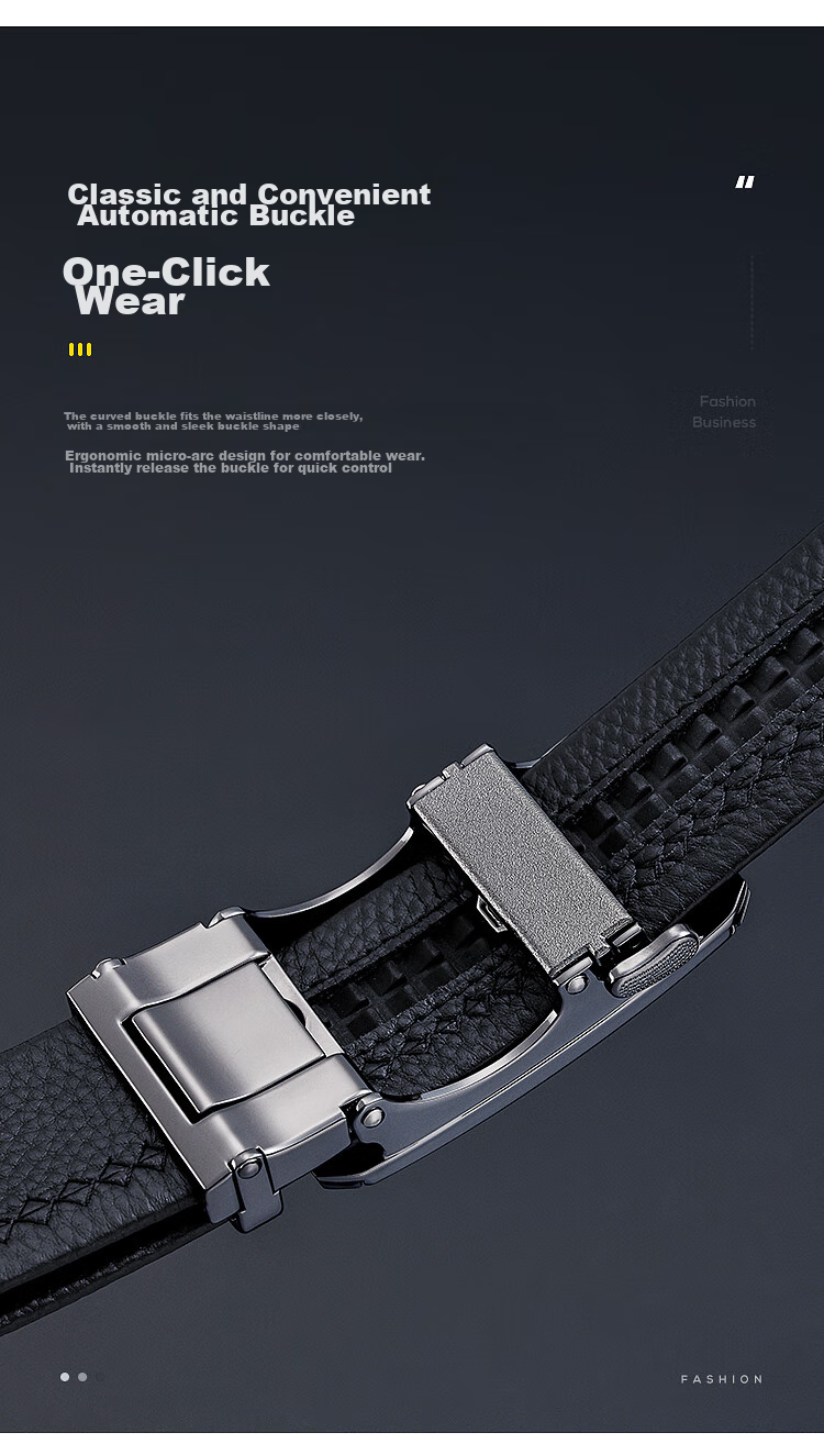 HLA Men's Belt, Top-Grain Leather, Automatic Buckle, Waistband, Practical Birthday Gift for Dad Or Husband, New Style 9