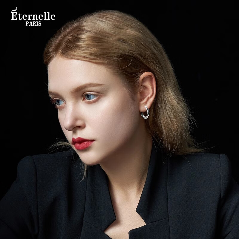 Серьги Eternelle, из чистого серебра 925 пробы, французский стиль, минимализм, легкая роскошь, подарок на Новый год