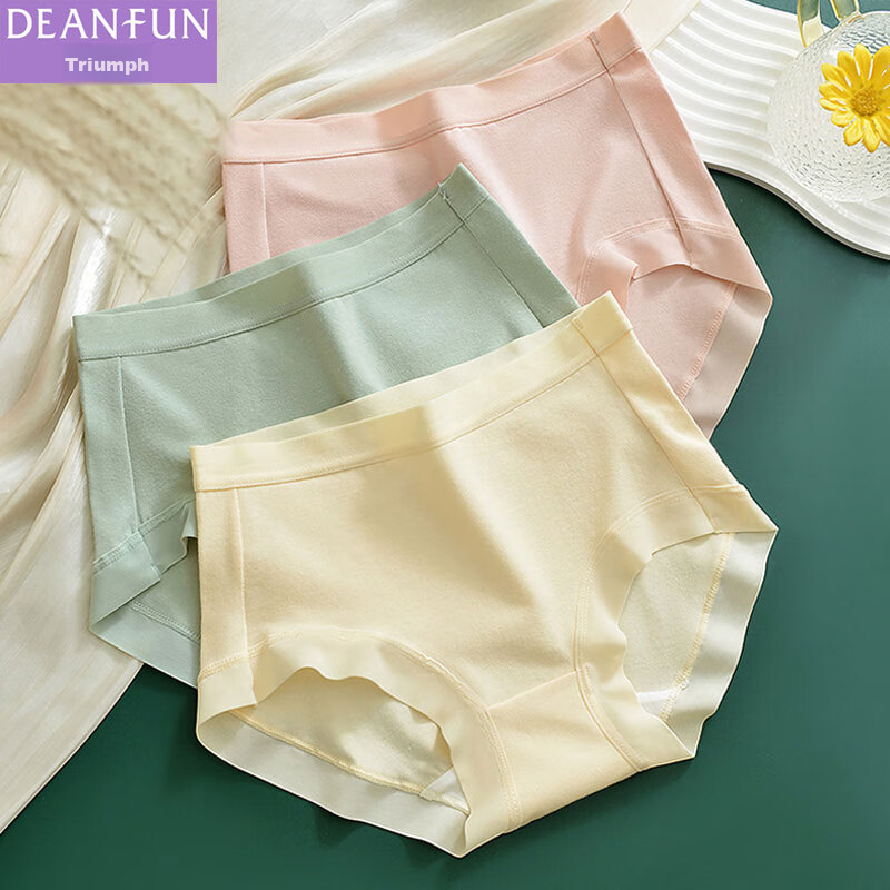 Женские трусы Deanfun, 4 шт., размер L, 95% хлопок, средней посадки, дышащие, бесшовные, подарок
