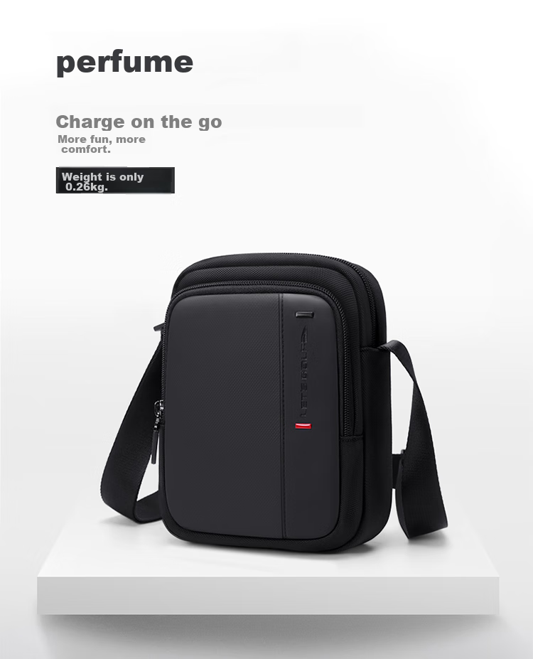 GOLF Shoulder Bag, Men's Casual Crossbody Bag, Large Capacity Lightweight Phone Bag, Versatile Small Backpack for Men And Women, Water-Resistant Trendy Hanging Bag, Sports Bag, 5I796334J, Misty Black 4