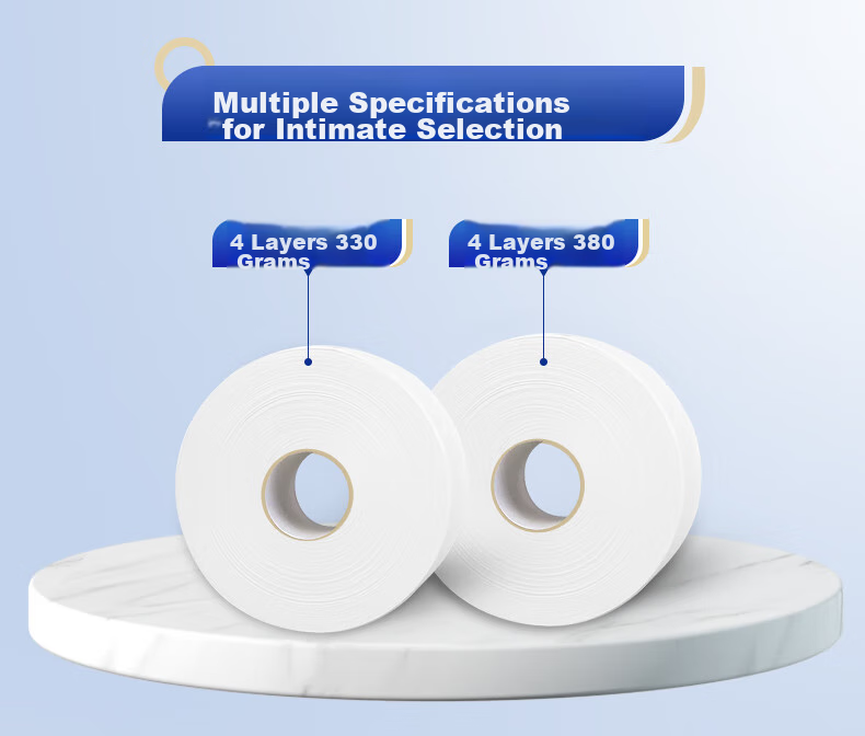 Zhiyue Toilet Paper Roll, 4-Ply, 380g*12 Rolls, Large Commercial Toilet Paper, Core-Wrapped Tissue Paper, Whole Box 11