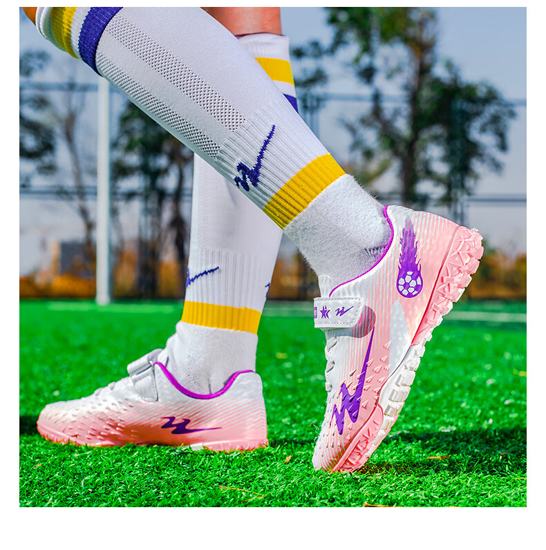 Shuangxing Children's Soccer Shoes for Girls And Boys, TF Turf Cleats for Students And Teenagers, Non-Slip Lightweight Football Training Shoes for Artificial Grass 10