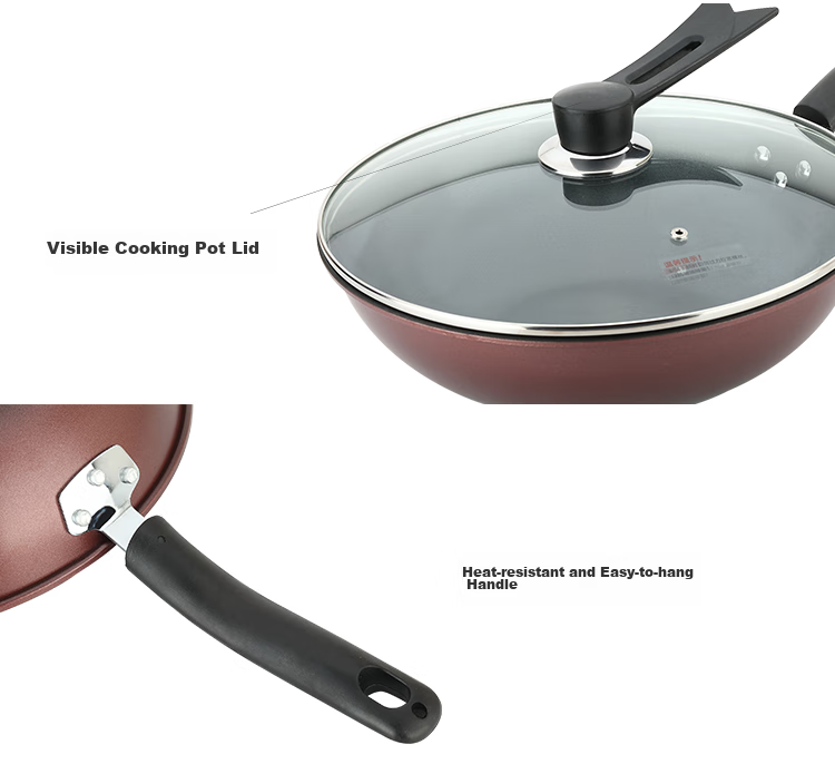 MAXCOOK Non-Stick Wok, Iron with Stand-Up Lid And Wooden Spatula, 32cm Non-Stick Coating, Compatible with Gas And Induction Stoves, MCC606 10