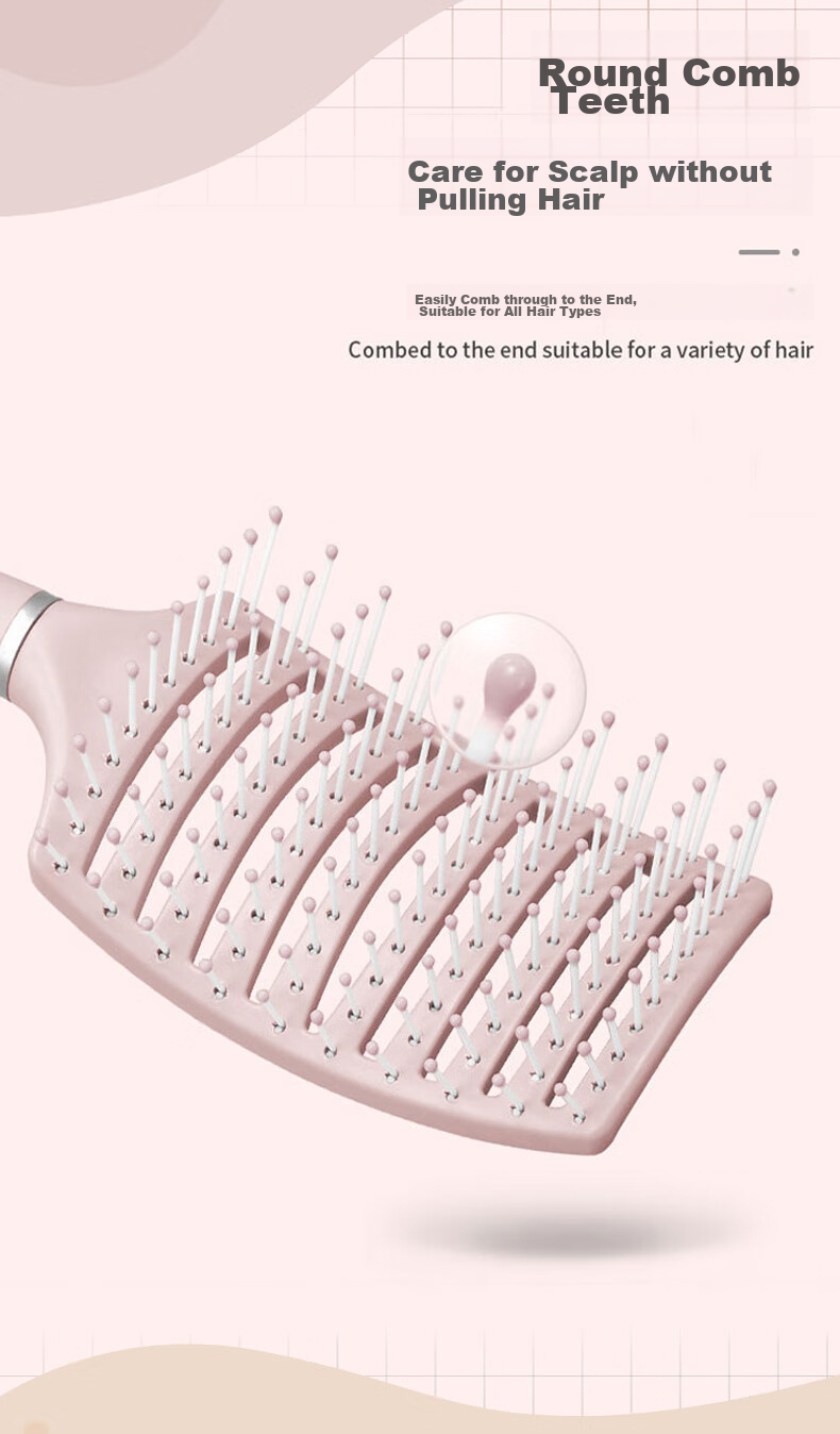Ziyunshuxiang Hair Straightening Comb for Women, Rib Comb, Volumizing Tool, High Crown Long Curly Hair Big Bend Comb, Back Massage Styling N-30 2