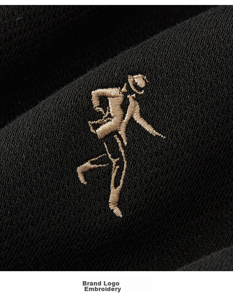 DANCING WOLVES [Xinjiang Long-Staple Cotton] Versatile Round Neck Top for Autumn And Winter, Skin-Friendly Breathable Men's Sweatshirt, 001 Black, Size 170 24